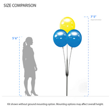 Load image into Gallery viewer, BalloonBobber® 3-Balloon Cluster Pole Kit with Brackets with Screws & Bands