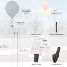 Load image into Gallery viewer, PermaShine® 3-Balloon Bouquet A-Frame Bracket Kit - Sign not included