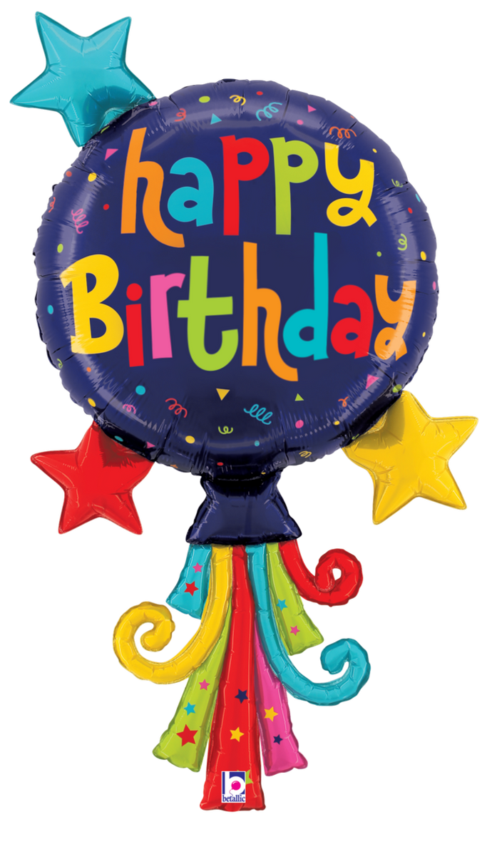 25357 Balloon Streamers Birthday