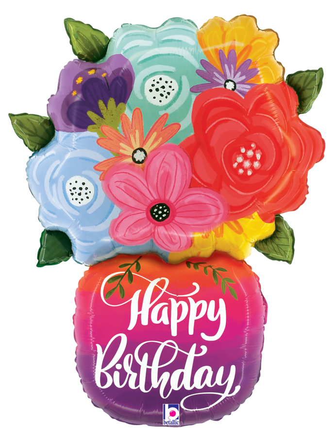 25366 Birthday Bright Flowers Vase