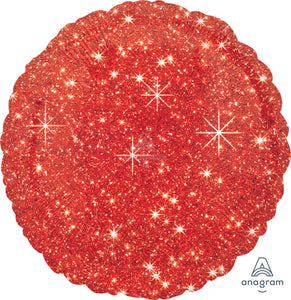 32652 Faux Sparkle Red Round