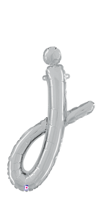 34710SP Script Letter "j" Silver