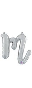 34713SP Script Letter "m" Silver