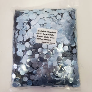 1cm Metallic Confetti - Light Blue