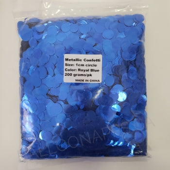 1cm Metallic Confetti - Blue