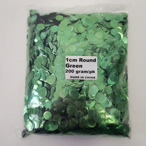 1cm Metallic Confetti - Green