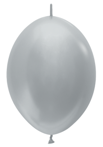 506760 Satin Silver 6" Link-O-Loon Balloons