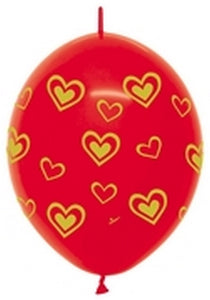 54213 Gold Hearts Fashion Red 12" LINK-O-LOON®