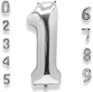 40" Lucky Foil Number "1" Silver