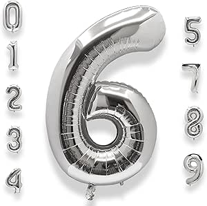 40" Lucky Foil Number "6" Silver