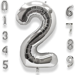 40" Lucky Foil Number "2" Silver