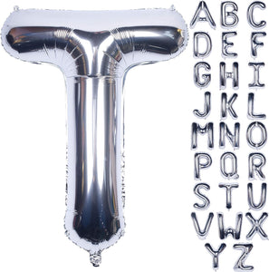 40" Lucky Foil Letter T Silver