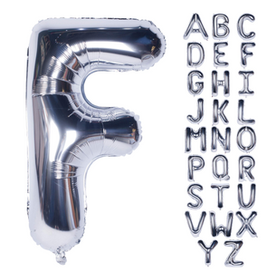40" Lucky Foil Letter F Silver