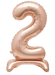 59592 Rose Gold Number "2" Standing Foil Balloon