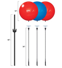 Load image into Gallery viewer, Reusable 3-Balloon Cluster Pole Kit with Weighted Base Single Stand
