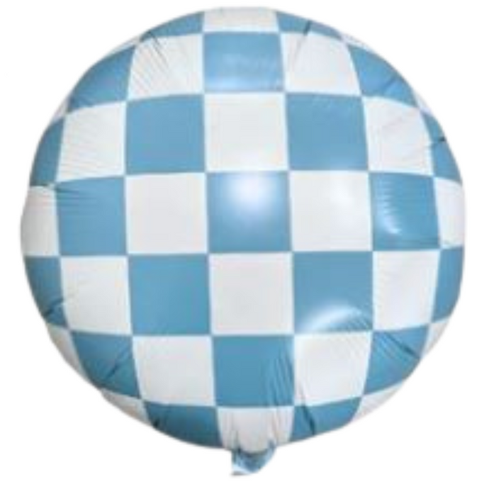 Blue Checkerboard Balloon
