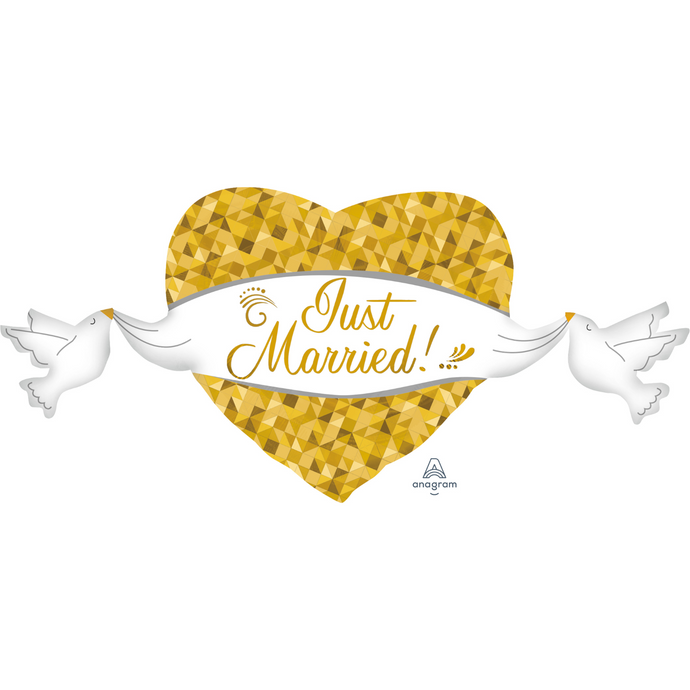 30859 Just Married Heart & Doves