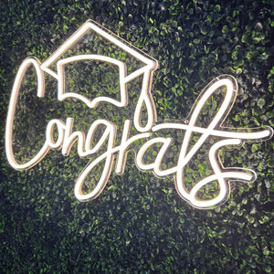 Congrats with Grad Cap Neon Sign Rental