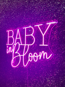 Baby in Bloom Pink Neon Sign Rental