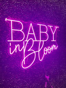 Baby in Bloom Pink Neon Sign Rental