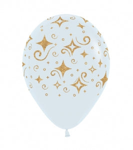 53352 Golden Diamonds White 11" Round