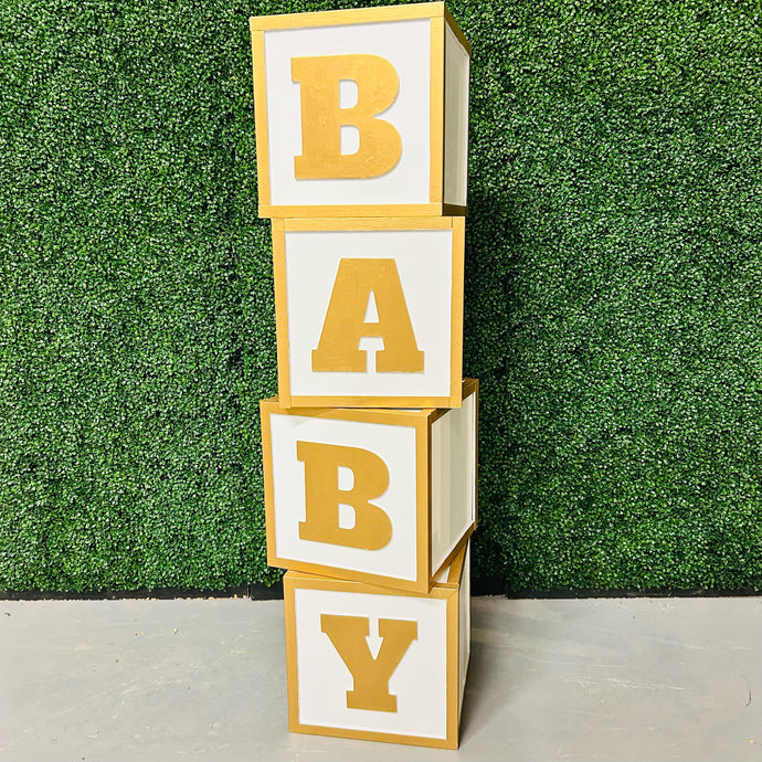 Set of Wooden Baby Blocks Rental - Gold