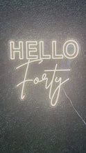 Load and play video in Gallery viewer, Hello Forty Neon Sign Rental
