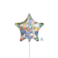 4" Star - Holographic Silver