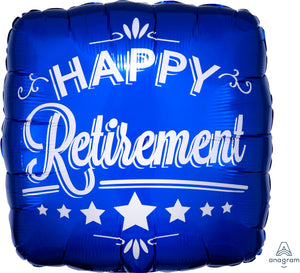 28738 Happy Retirement Blue Square
