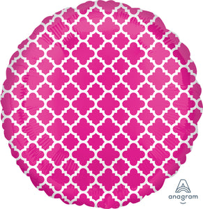 32659 Pink and White Quatrefoil