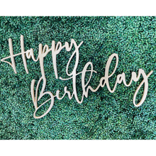 Load image into Gallery viewer, Happy Birthday Wood Sign Rental - Gold
