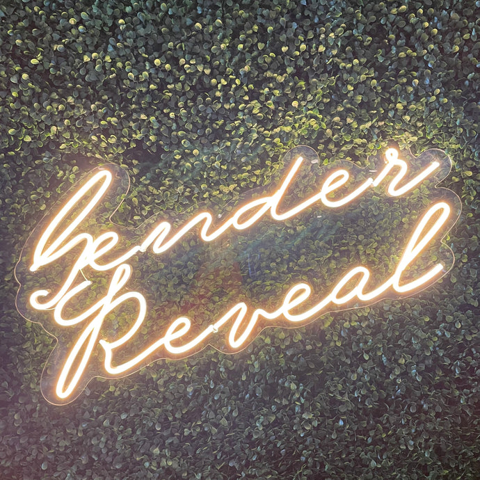 Gender Reveal Neon Sign Rental - White