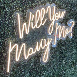 Will You Marry Me? Script Neon Sign Rental