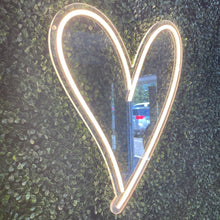 Load image into Gallery viewer, Script Heart Neon Sign Rental - White
