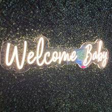 Load image into Gallery viewer, Welcome Baby Neon Sign Rental - White
