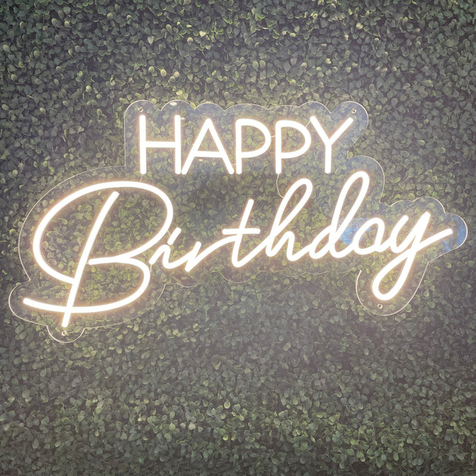 Happy Birthday Neon Sign Rental - Mixed Fonts