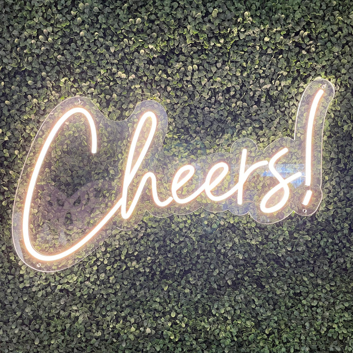 Cheers Neon Sign Rental - White