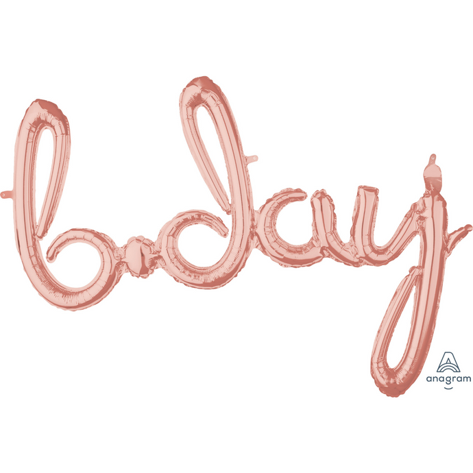 39156 Script Phrase Bday Rose Gold