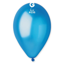 Load image into Gallery viewer, 113600 Gemar Metallic Blue 11-12&quot; Round (50ct)
