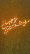 Load and play video in Gallery viewer, Happy Birthday Neon Sign Rental - Gold
