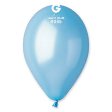 Load image into Gallery viewer, 113501 Gemar Metallic Light Blue 11-12&quot; Round (50ct)
